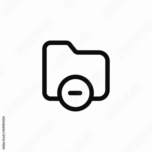 folder remove minus icon sign vector