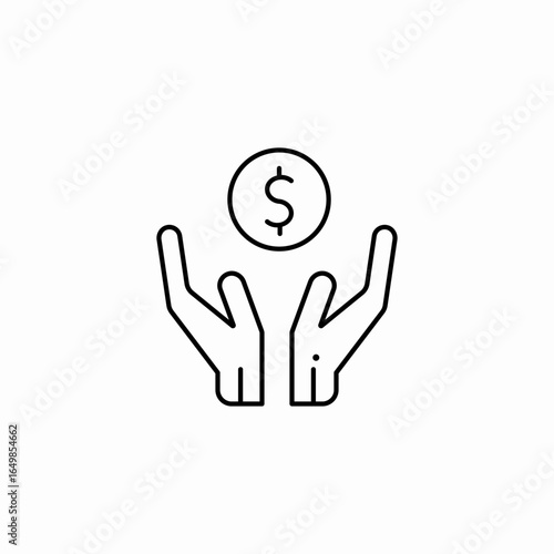money charity donation icon sign vector