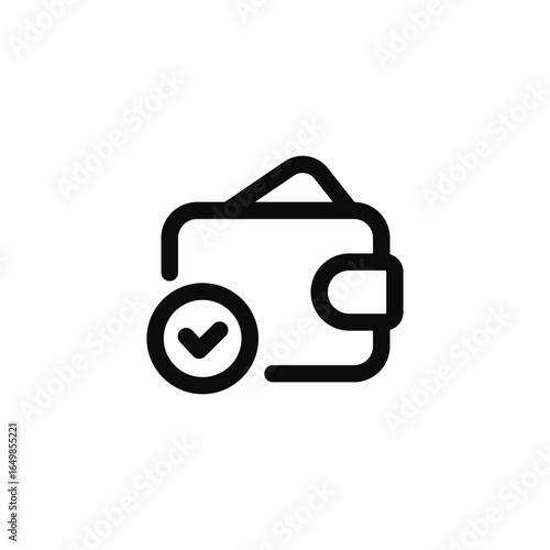 wallet confirmed money approved icon sign vector