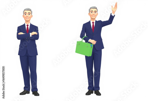 Homens de negócios em pé expressando sucesso e felicidade com o trabalho.