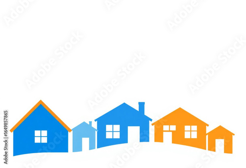Casas em fileira. Conceito de imóveis, propriedade.
