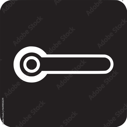 A graphic illustration of a white toggle switch on a black square with rounded corners design