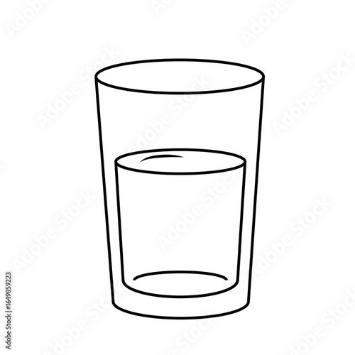 Zero waste, Glass tumbler illustration in a minimalistic style on transparent background