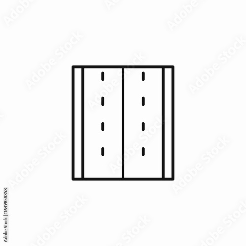 divided road icon sign vector