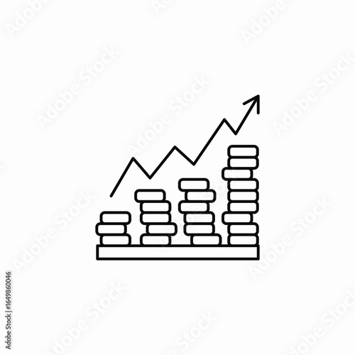 financial growth icon sign vector