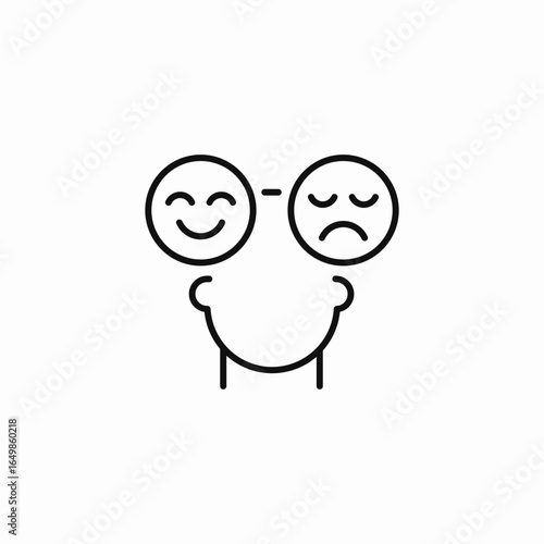 happy sad thoughts icon sign vector