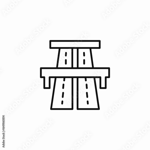 overpass bridge icon sign vector