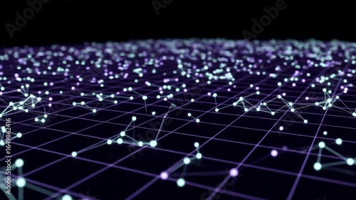 Abstract Digital Network Visualization: A Mesmerizing Display of Interconnected Nodes and Lines