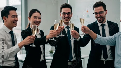 Celebrating Success: Business Team Toast