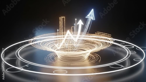 Digital Growth: Futuristic Financial Success Visualization