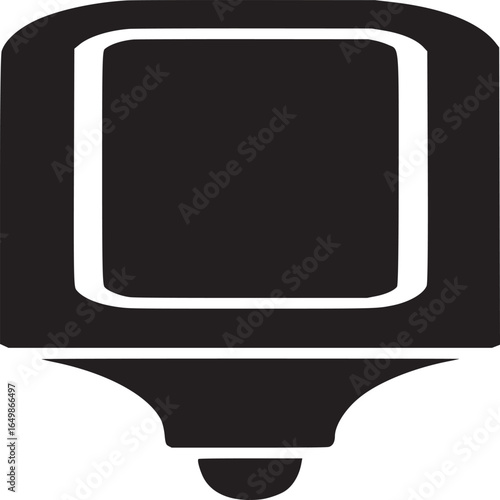Isolated black marker with a thick rectangular body and rounded edges on a white background