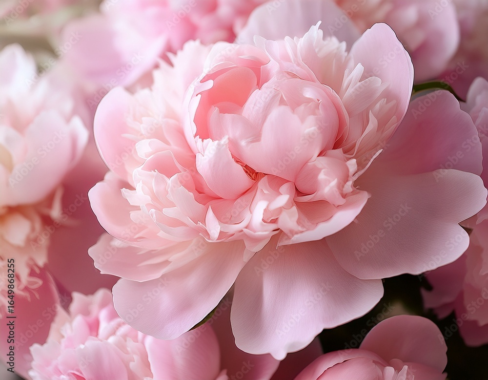 Fototapeta premium pink peony in pastel delicate colors close up
