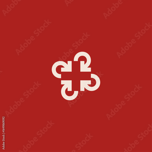 Arrow circle logo icon flat vector design