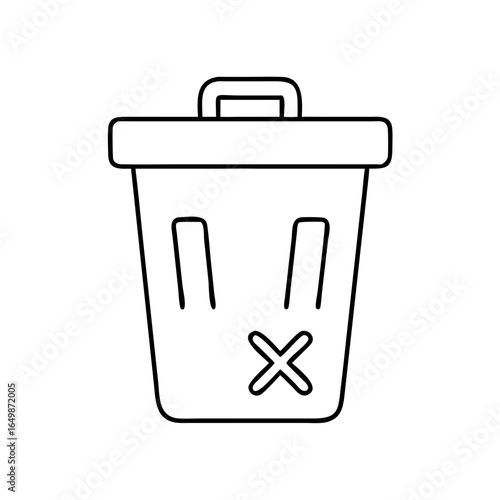 Vector icon of a trash can with a crossed-out symbol