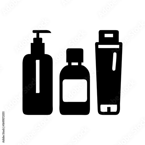 Travel size toiletry bottles icon for convenient packing