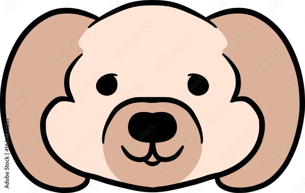 Fototapeta premium Cute Dog Face Character Illutration
