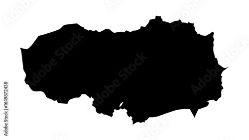 Trabzon turkey black silhouette map vector outline geographical border region country shape illustration