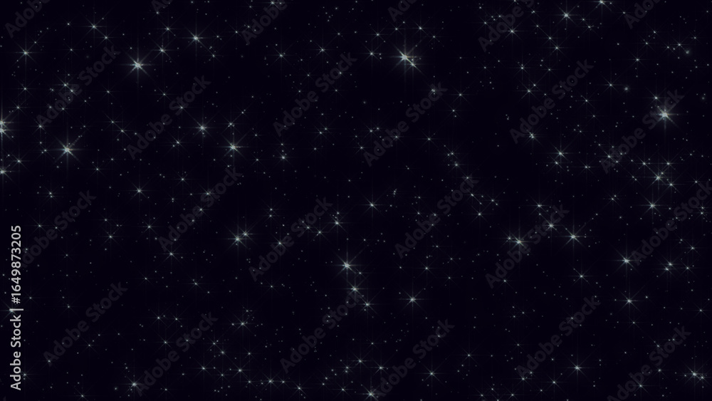 Obraz premium Cosmic starry sky with twinkling stars. Starry night, glowing shinning stars, twinkle stars at sky, dark background animation 4k footage.
