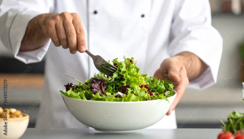 Chef Preparing a Fresh Salad Healthy Eating and Culinary Skills Chef Preparing a Fresh Salad Healthy Eating and Culinary Skills