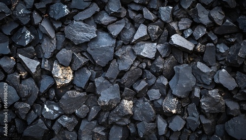 Wallpaper Mural This is a detailed top-down view of irregular black charcoal pieces, varying in size, piled together to form a textured surface. Torontodigital.ca