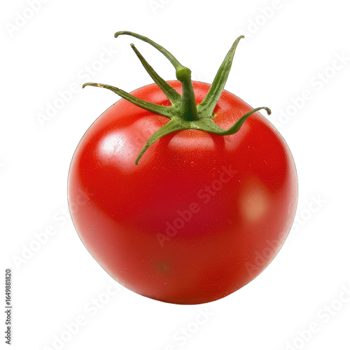 Wallpaper Mural Single, ripe tomato, vibrant red hue, smooth skin, green stem (3) Torontodigital.ca