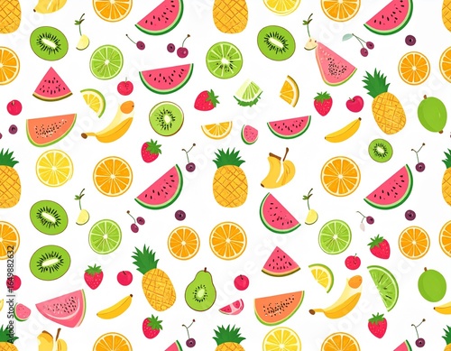 Seamless background with fruits