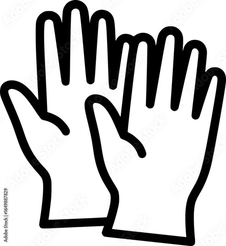 Medical gloves latex outline vector
