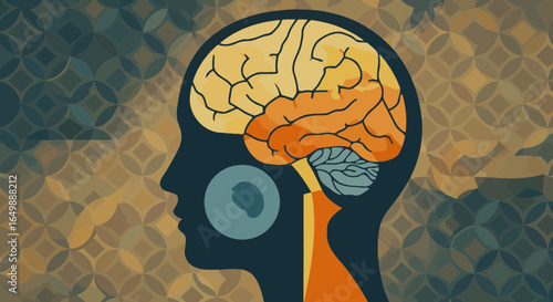 Human brain illustration, medical concept for healthcare or educational purposes