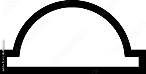 Semicircle shape outline vector
