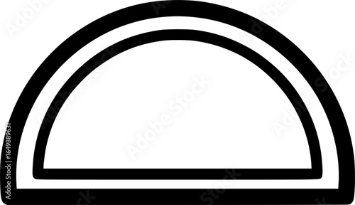 Semicircle shape outline vector
