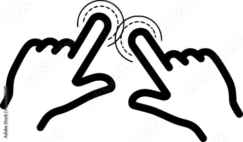 Multi-touch gesture outline vector
