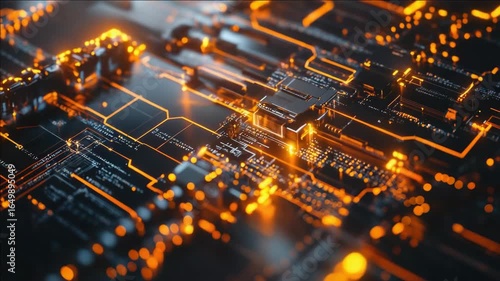 Wallpaper Mural High-resolution  of a modern microprocessor, showcasing intricate electronic circuitry and semiconductors. Torontodigital.ca