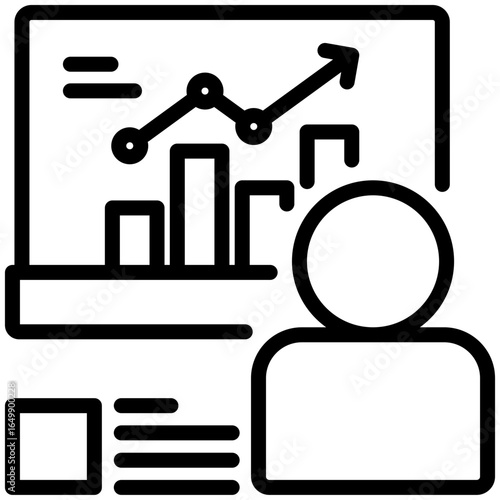 data analyst icon isolated on white background. vector illustration icon for data Science technology and other business