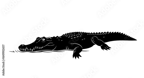 dramatic crocodile silhouette transparent background for design projects