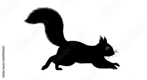 dynamic black squirrel silhouette transparent background for modern designs