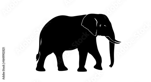 elegant black elephant silhouette transparent background for minimalist designs