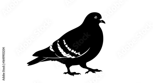 elegant black pigeon silhouette transparent background for modern designs