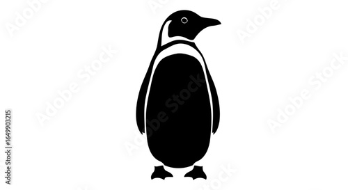 elegant black penguin silhouette transparent background for design projects