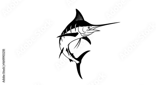 elegant black marlin silhouette transparent background for luxury branding design