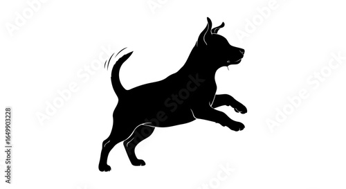 elegant black puppy silhouette transparent background for luxury branding design