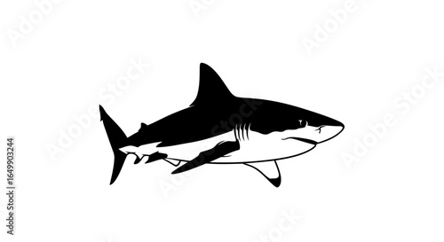 elegant black shark silhouette transparent background for luxury branding