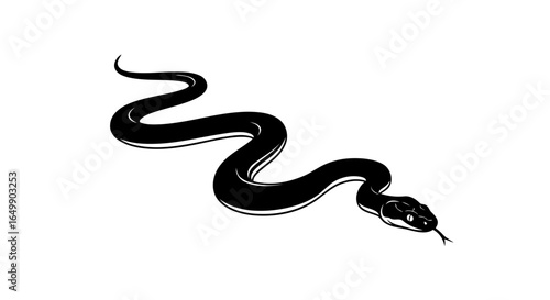 elegant black snake silhouette transparent background for minimalist designs