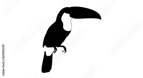 elegant black toucan silhouette transparent png for modern designs