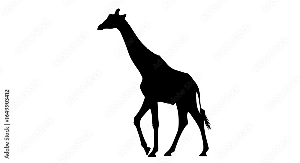 Obraz premium elegant giraffe silhouette transparent vector icon for african safari designs