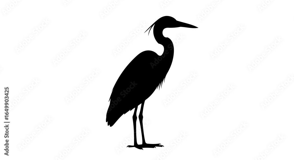 Fototapeta premium elegant heron silhouette transparent vector for minimalist designs