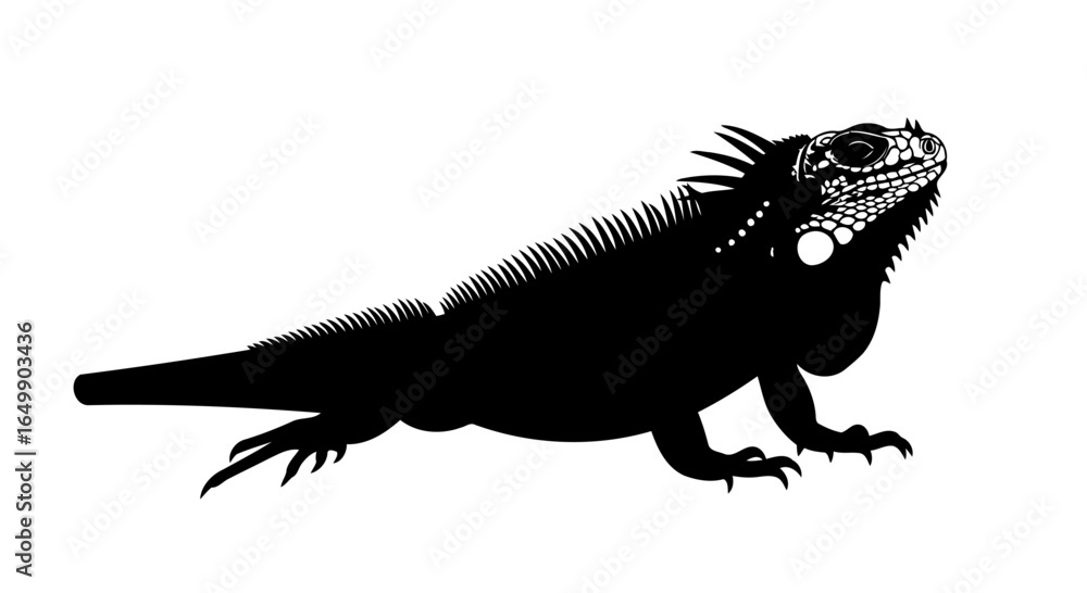 Fototapeta premium elegant iguana silhouette transparent vector for modern design projects