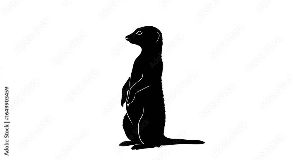 Fototapeta premium elegant meerkat silhouette transparent background for versatile design