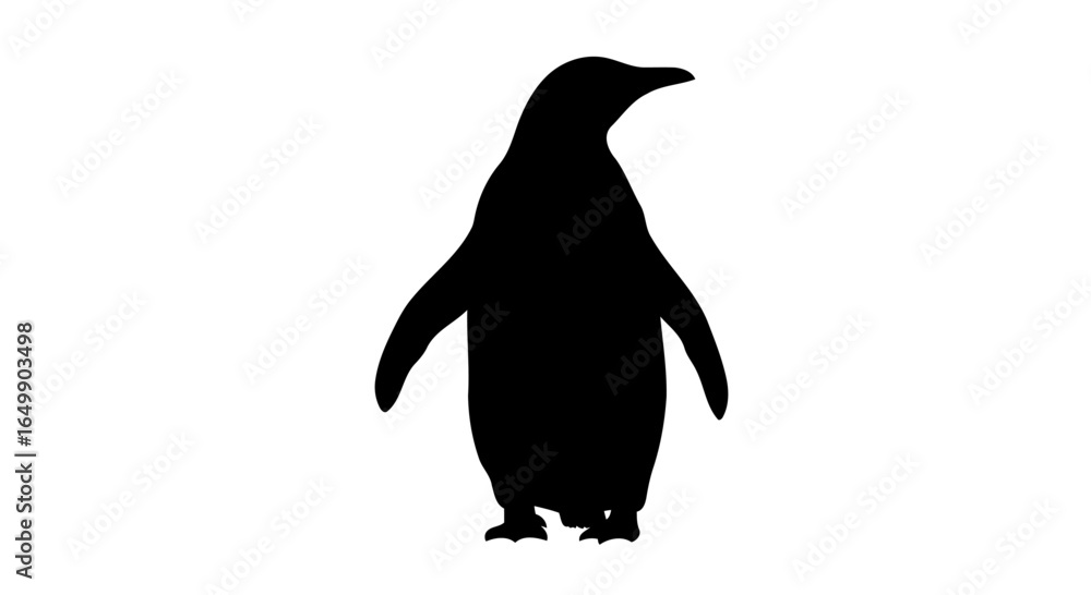 Naklejka premium elegant penguin silhouette transparent png for design projects