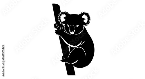 elegant koala silhouette transparent background for minimalist designs