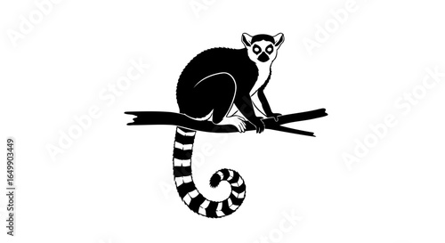 elegant lemur silhouette transparent vector for modern designs presentations